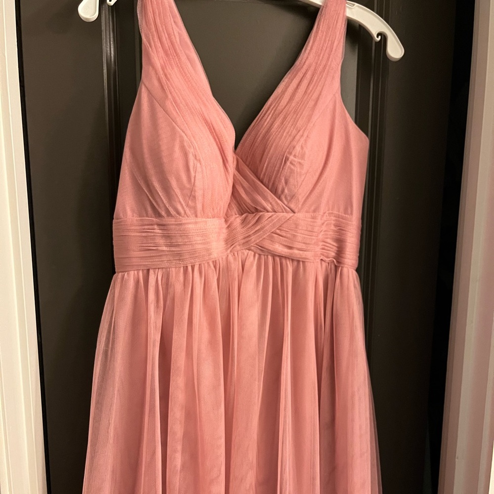 Mauve floor-length Christina Wu bridesmaid dress, size 8. Worn once!